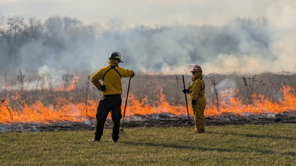 Kane Forest District spotlights controlled prairie fire